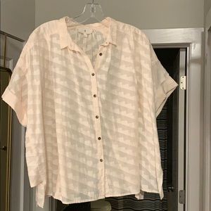 Lou & Grey pale pink button down blouse.